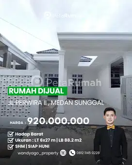 DIJUAL 2 UNIT RUMAH CANTIK DI JL PERWIRA II, MEDAN SUNGGAL