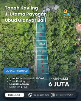Dijual tanah kavling payogan ubud gianyar bali