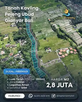 Dijual tanah kavling pejeng ubud gianyar bali