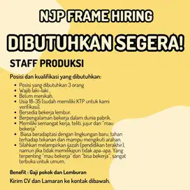 DIBUTUHKAN SEGERA STAFF PRODUKSI (3 ORANG)