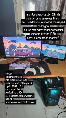 pc gaming i5 gen12 , rtx 3060 lengkap stream ready
