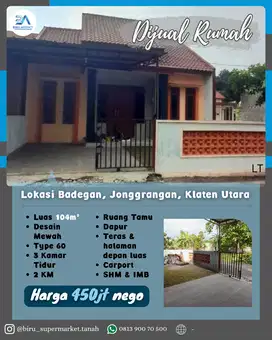 Rumah Siap Huni Istimewa di Klaten