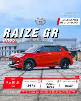 Toyota Raize 1.0 GR 2022 Low KM non TSS 2023 CVT G