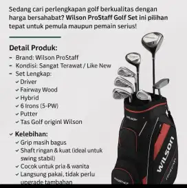 DIJUAL : 1 SET WILSON GOLF PROSTAFF LENGKAP, 90% BARU & SIAP MAIN