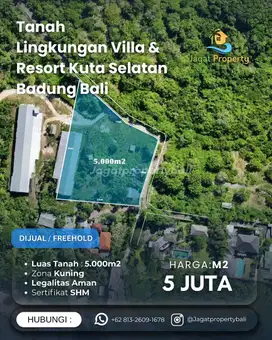 Dijual Tanah Lingkungan Resort Dan Villa Lokasi Kuta Selatan Bali
