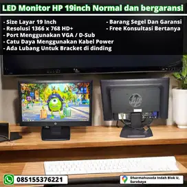 LED monitor merk HP 19 inch Normal, Segel, Bergaransi