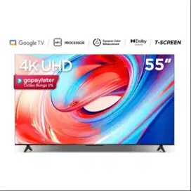TCL 55V6C Google TV 55 Inch 4K UHD Dolby HDR 10 T-SCREEN Garansi Resmi