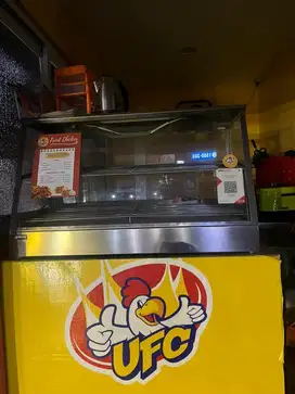 etalase Warmer fried chicken panjang 100 cm