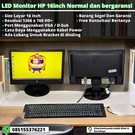 LED monitor merk HP 16 inch Normal, Segel, Bergaransi