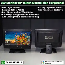 LED monitor merk HP 16 inch Normal, Segel, Bergaransi