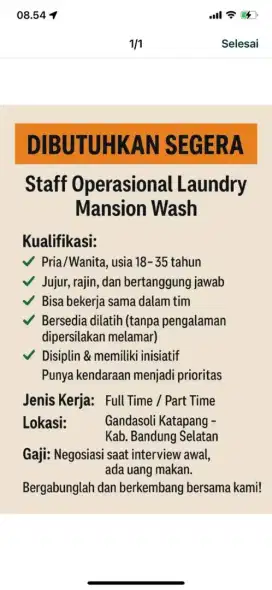 Oprasional Laundry