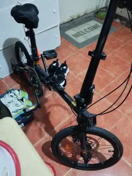 Sepeda lipat element troy8s black 16 inch