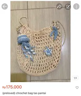 PRELOVED chrocet bag tas pantai rajut