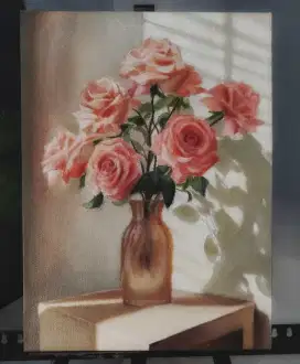 Lukisan Bunga Cat Akrilik - Floral Silhouettes