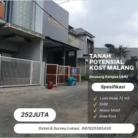 Tanah Kavling Area Kost, Lokasi Strategis Belakang Kampus UMM Malang