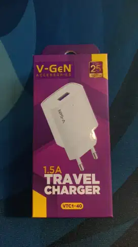 Adaptor Charger V-GeN VTC1-40 1.5A 1 Port USB Travel Charger VGEN