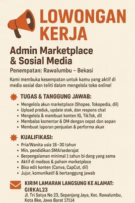 ADMIN MARKETPLACE & SOSIAL MEDIA