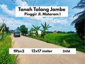 Pinggir Jl. Mataram Tanah Siap Bangun di Talang Jambe: SHM