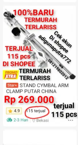 100%br TERMURAH DI SHOPE ARM STAND SIMBAL + CLAMP