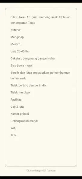 Lowongan Kerja Art & Baby Sister majikan Langsung