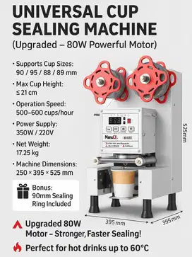 Full Otomatis Cup Sealing stainles stell Universal