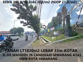 Tanah Hook HM LT 1820m2 Raya Wahidin Candisari View Kota Semarang