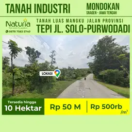 Tanah Industri pabrik hektar Mondokan Sragen Solo Purwodadi Grobogan