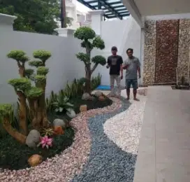 Bikinan taman rumput bunga taman zen garden berkualitas