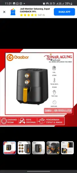 Gaboor Oven Listrik (Air Fryer)