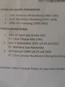 Malam saya lagi mencari pekerjaan