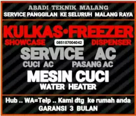 service kulkas ac + cuci ac  mesin cuci water heater servis panggilan