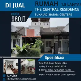 Rumah 1.5Lantai THE CENTRAL RESIDENCE Sukajadi Batam Center.