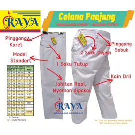 Seragam sekolah celana panjang putih