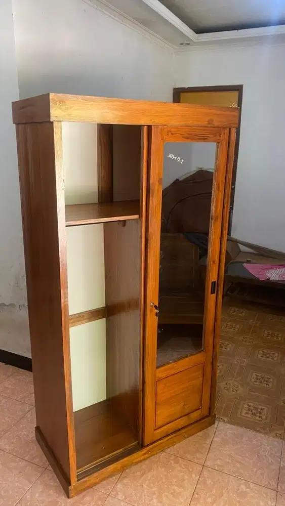 almari baju jati pintu dua