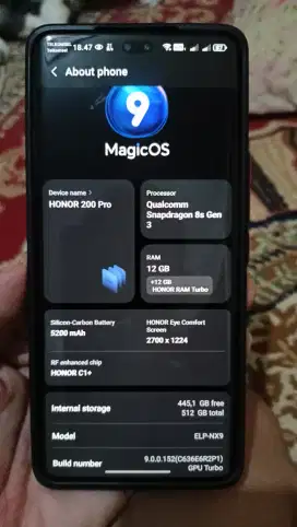 HONOR 200 PRO 12/512GB putih mutiara