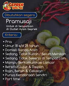 Lowongan Pekerjaan Ayam Geprek