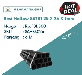 Besi Hollow SS201 25 X 25 X 1mm