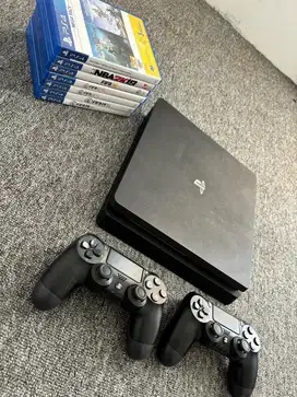 Playstation 4 Slim black 2 stik 37 game GTA 5 FC 24 dll ps4 Murah PS 4