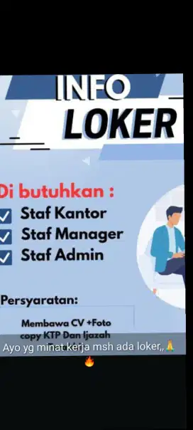 DI BUTUHKAN LOWONGAN KERJA