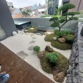 Menerima jasa pembuatan taman rumput minimalis