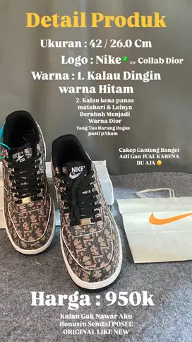 Sepatu nike colleb dior