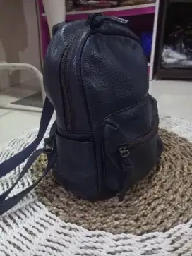 Tas ransel navy kulit asli