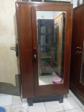 Lemari Pakaian Jati 1 Pintu Gantung & Lipat