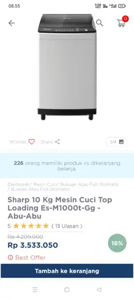 Promo mesin cuci top loading