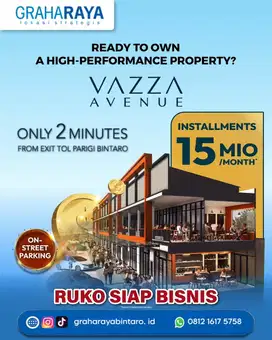 RUKO VAZZA AVENUE Graha Raya Bintaro 2 Menit Pintu Tol