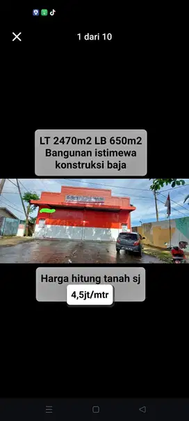 DIJUAL GUDANG + TANAH KOSONG LOKASI STRATEGIS DI BALIKPAPAN