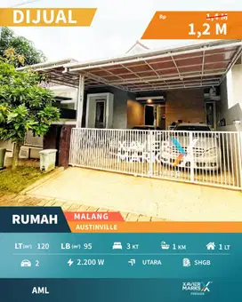 Dijual Rumah Modern Siap Huni di Austinville Dieng Malang