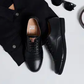 Sepatu Pantofel Pria | MONDAY | OXFORD FULL BLACK