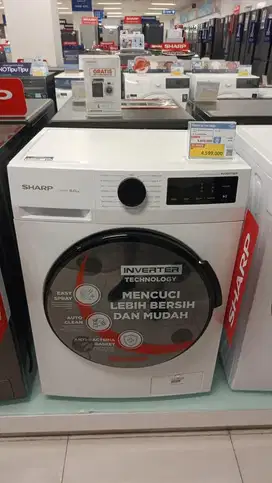 promo mesin cuci 8kg inverter sharp harga spesial 4.599.000
