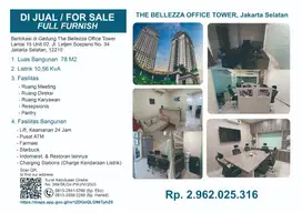 JUAL KANTOR / OFFICE FOR SALE, FULL FURNISH, THE BELLEZA OFFICE TOWER